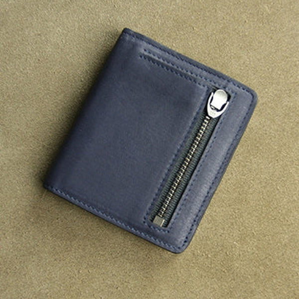 Cute Women Light Gray Leather Small Bifold Wallet Billfold Wallet with Coin Pocket For Women