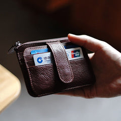 Womens Coffee Leather Card Holders Wallet Slim Billfold Wallet Card Holders for Ladies