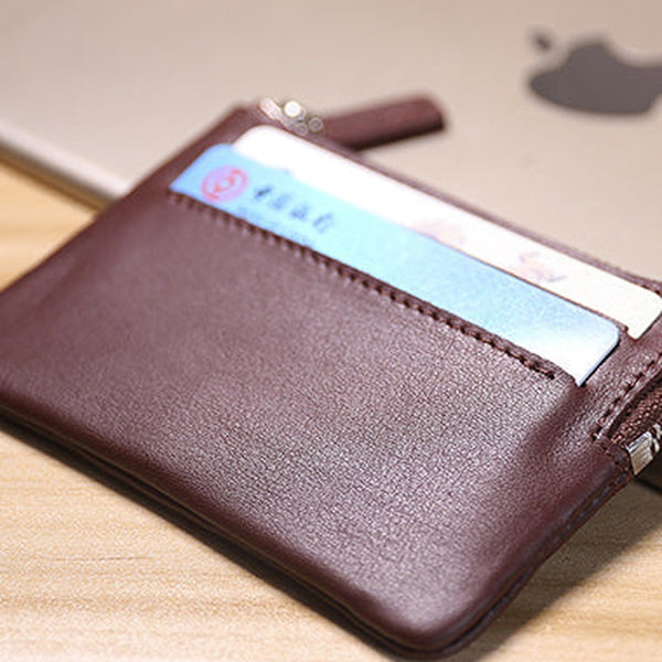 Cute Women Coffee Leather Mini Card Wallet Coin Wallets Slim Change Wallets For Women