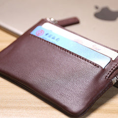 Cute Women Coffee Leather Mini Card Wallet Coin Wallets Slim Change Wallets For Women