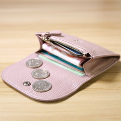 Cute Women Gray Leather Change Wallet Coin Wallet Small Billfold Wallet For Women