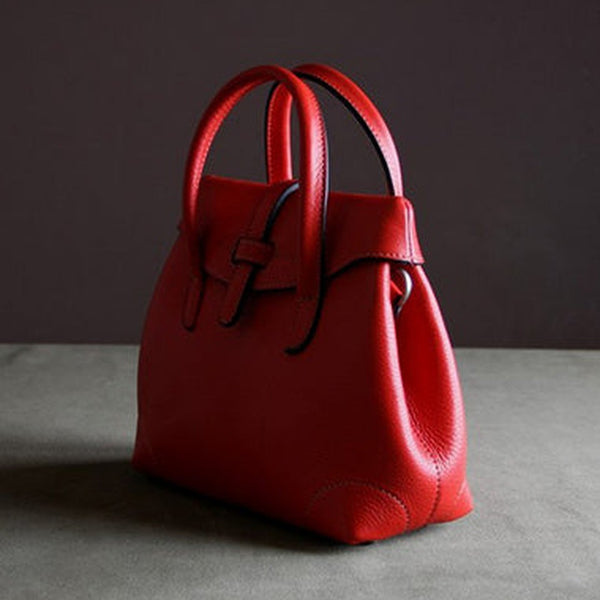 Small Womens Red Leather Handbag Purse Leather Red Mini Shoulder Bag Handbag Purse for Ladies