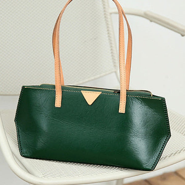 Handmade Vintage Womens Green Leather Handbags Unique Leather Womens Shoulder Purse