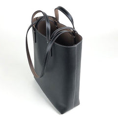 Cute Womens Black&Coffee Leather Shoulder Tote Bag Best Tote Handbag Shopper Bag Purse for Ladies