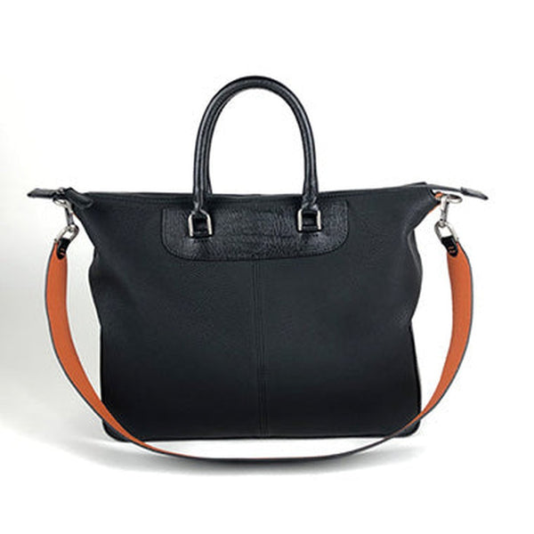Classic Large Womens Black Leather Work Handbag Purse Leather Shoulder Purse Bag for Ladies