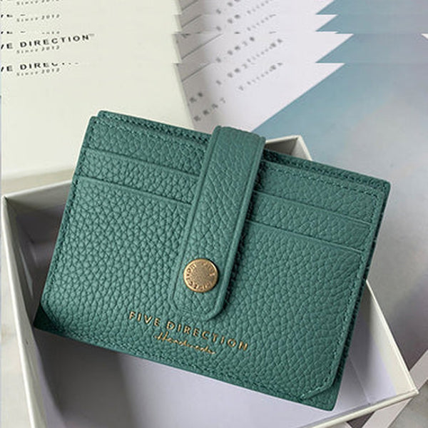 Cute Women Green Leather Small Card Holders Card Wallet Slim Card Holder Credit Card Holder For Women