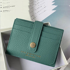 Cute Women Green Leather Small Card Holders Card Wallet Slim Card Holder Credit Card Holder For Women