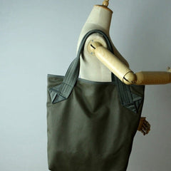 Womens Green Nylon Shoulder Tote Bags Best Green Nylon Tote Handbag Shopper Bags Purse for Ladies