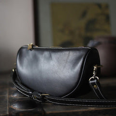 Black LEATHER Saddle Side Bags WOMEN Contrast SHOULDER BAGs Small Crossbody Purse FOR WOMEN