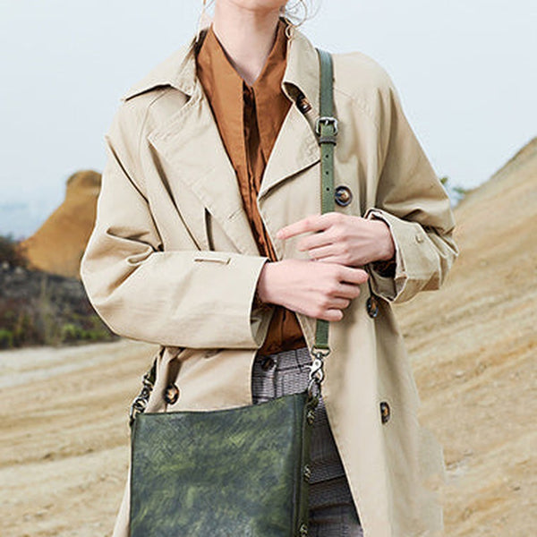Best Green Leather Womens Vintage Tote Handbag Handmade Tote Crossbody Purse for Ladies