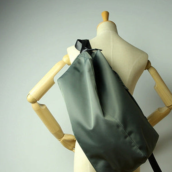 Womens Nylon Dark Gray Large Sling Bag Shoulder Sports Gym Bag Nylon Overnight Crossbody Bag for Ladies