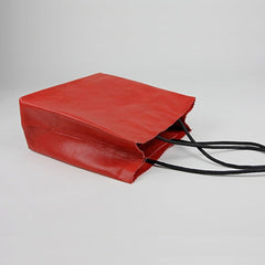 Cute Womens Small Red Leather Shoulder Tote Bag Small Best Tote Shopper Bag Purse for Ladies