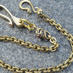Solid Brass Cool Rock Skull Wallet Chains Biker Wallet Chain Trucker Wallet Chain for Men