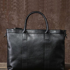 Leather Mens Cool Black Briefcase Work Bag Business Bag Laptop Bag for men