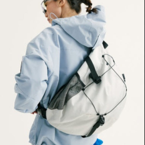 White Large Travel Sling Bag For Men Nylon Large Crossbody Sling Bag One Strap Backpack