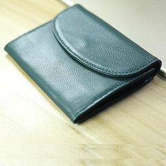 Women Green Leather Mini Billfold Wallet Cute Coin Wallets Slim Change Wallets For Women
