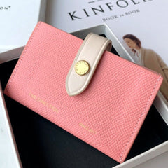 Cute Women Pink Small Leather Card Holders Slim Card Wallet Green Credit Card Holder For Women