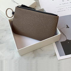 Cute Coffee Leather Small Change Wallet Women Keychain with Wallet Zipper Coin Wallet For Women