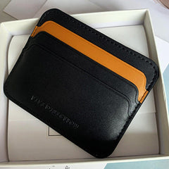 Cute Women Black Vegan Leather Card Holders Slim Card Wallet Minimalist Credit Card Holder For Women