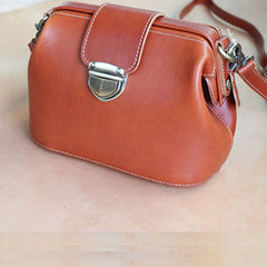 Womens Brown Leather Doctor Shoulder Purses Brown Doctor Crossbody Purses for Women