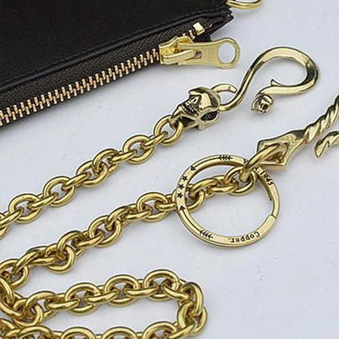 Solid Brass Cool Punk Rock Wallet Chain Biker Trucker Wallet Chain Trucker Wallet Chain for Men