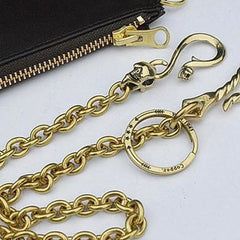Solid Brass Cool Punk Rock Wallet Chain Biker Trucker Wallet Chain Trucker Wallet Chain for Men