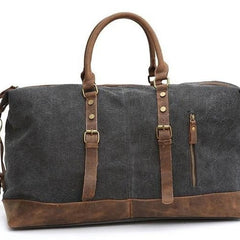Black Waxed Canvas Weekender Bag Waxed Canvas Duffle Bag Large Canvas Leather Duffle Bag