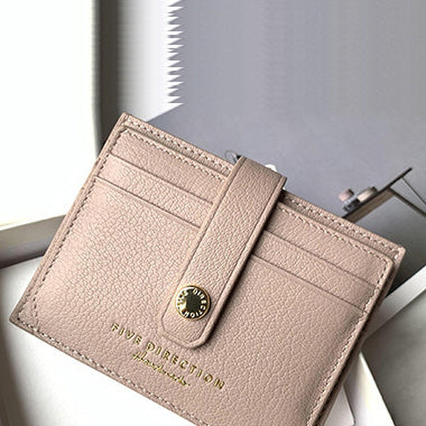 Cute Women Pink Sheepskin Card Holder Slim Card Wallet Pink Small Card Holder Credit Card Holder For Women