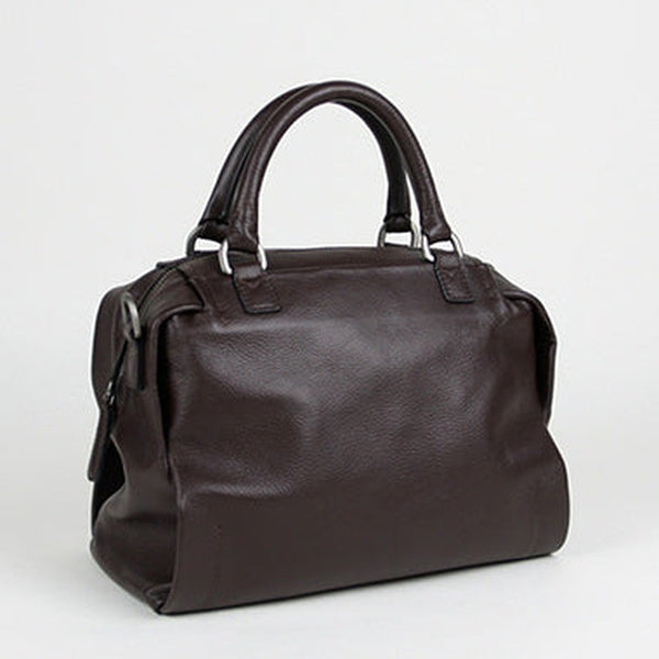 Classic Womens Coffee Work Leather Handbag Purse Leather Coffee Work Shoulder Bag Handbag Purse for Ladies