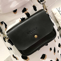 Cute Black LEATHER Flip Side Bag Handmade WOMEN Phone Crossbody BAG Purse FOR WOMEN