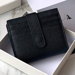 Women Black Vegan Leather Small Wallet BILLFOLD Minimalist Card Holder Card Wallets Slim Card Holders For Women