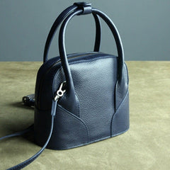 Small Womens Navy Leather Handbag Purse Leather Classic Blue Shoulder Bag Handbag Purse for Ladies