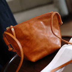 Vintage Brown Womens Small Shoulder Bag Small Side Bag Crossbody Purse for Ladies