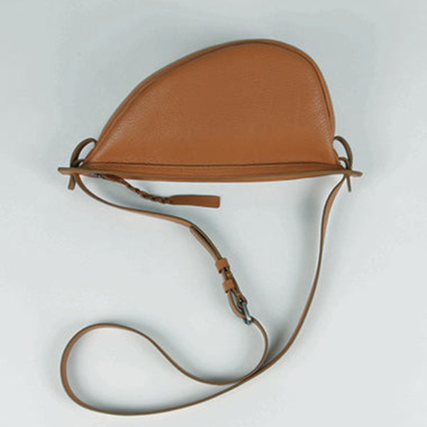 Cute Brown Leather Womens Sling Bag Shoulder Bag Crossbody Saddle Bag for Women