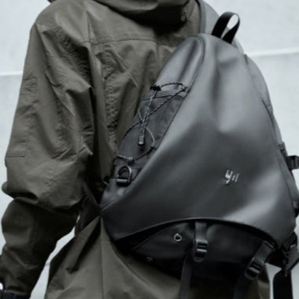 Black Travel Large Sling Bag For Big Men Waterproof Large Hiking Sling Bag For Big Men