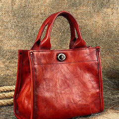 Best Red Leather Womens Small Handbag Vintage Sqaure Crossbody Purse for Ladies