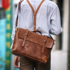 Leather Briefcase Workbag for Men Leather Briefcases Men Mens Leather Briefcases Shouler Laotop Bag
