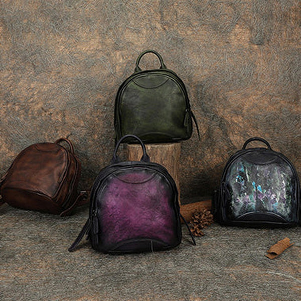 Best Leather Rucksack Womens Vintage Small School Backpacks Leather Backpack Purse