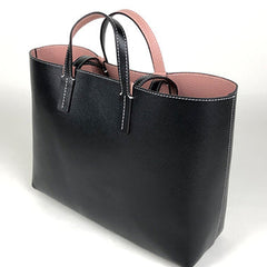 Womens Black Leather Shoulder Tote Bags Best Tote Handbag Shopper Bags Purse for Ladies
