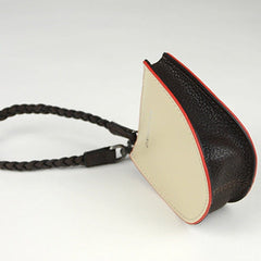 Womens Beige&Coffee Leather Coin Zip Wallet with Leather Chain Leather Zip Wristlet Purse for Ladies