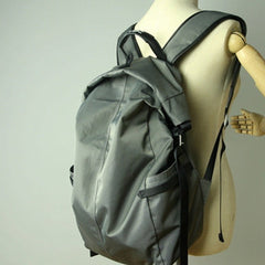 Womens Nylon Large Backpack Purse Dark Gray Nylon Travel Backpack School Rucksack for Ladies