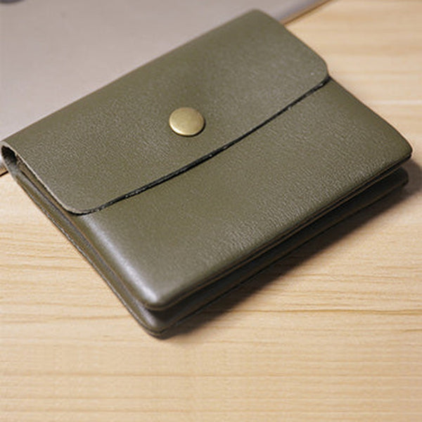 Cute Women Green Leather Mini Zip Coin Wallets Change Wallets Slim Billfold Wallet For Women