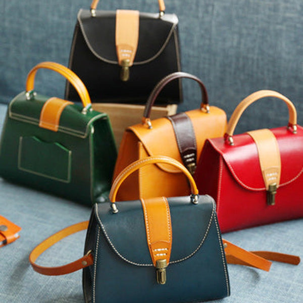 Handmade Women's Leather Handbags Purse Vintage Small Handbag Shoulder Bag Purse