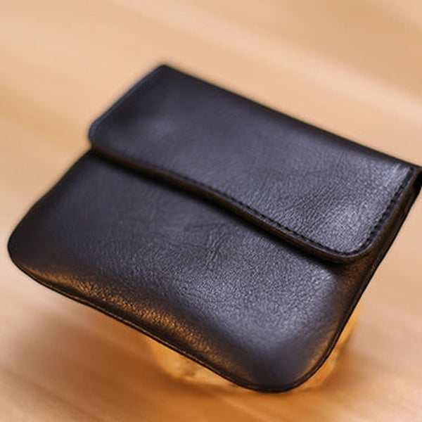 Black Cute Women Leather Card Wallet Mini Coin Wallets Slim Black Card Holder Wallets For Women