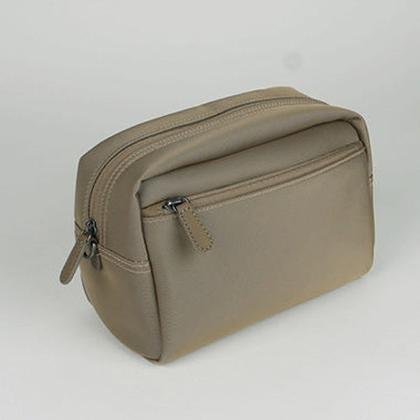 Cute Khaki NYLON Womens Toiletry Shoulder Bag Travel Toiletry Organizer Clutch for Women