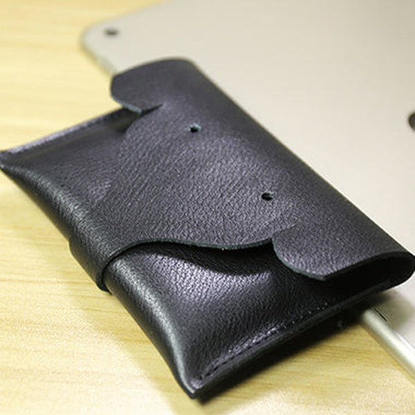 Cute Elephant Women Black Leather Coin Wallet Change Wallet Slim Elephant Coin Wallet For Women