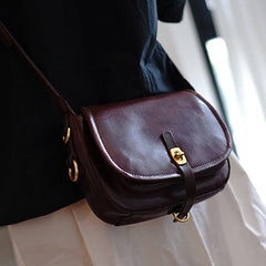 Vintage Coffee Womens Shoulder Bag Crossbody Saddle Bag Crossbody Purse for Ladies