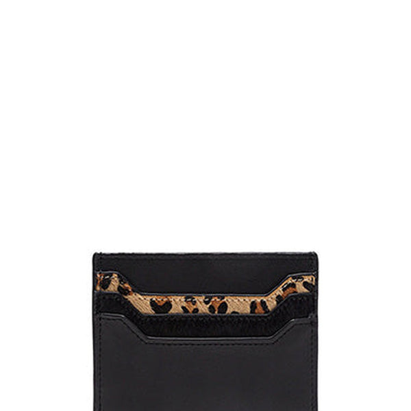 Cute Women Black Leather Card Holder Contrast Color Card Wallet Card Holder Credit Card Holder For Women