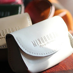 Cute White Leather Coin Wallet Card Holder Handmade Women Makeup Pouch For Women