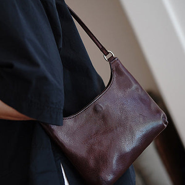 Vintage Coffee Womens Small Saddle Shoulder Bag Small Side Bag Crossbody Purse for Ladies